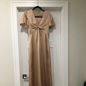 Show Me Your MuMu Rome Twist Gown- Size XS- Champagne Lux Satin